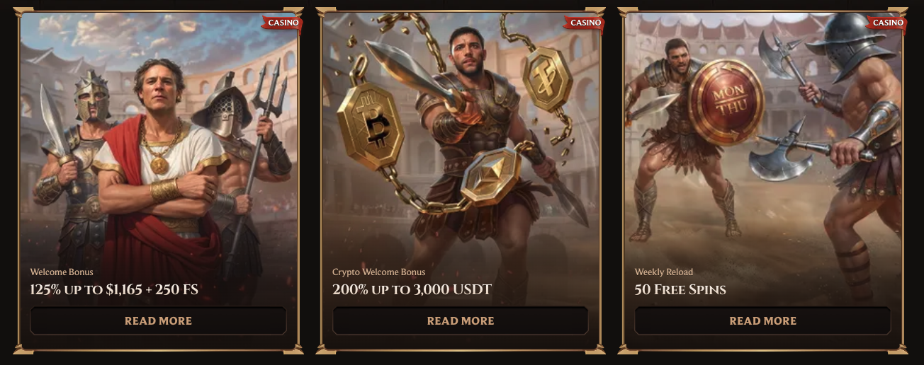 Lanista Casino welcome bonus